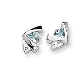 Blue Topaz and Diamond Sterling Silver Earrings