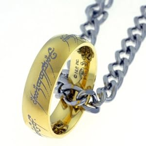 Lord of the Rings Stainless Steel 14ct Gold plated The one Ring include Stainless Steel Chain