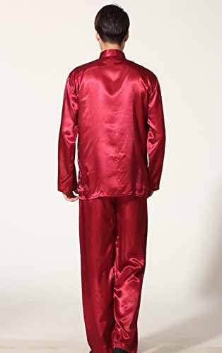 BoutiqueOrient Chinese Dragon Embroidery Kung Fu Outfit, XL, Red