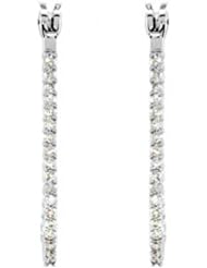 Diamond Earrings - Platinum Hoops 1/2 Cttw