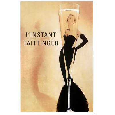 (24x36) L'Instant Taittinger (Grace Kelly Champagne Ad) Art Poster Print