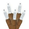 Set of 70 Pure White LED M5 Mini Christmas Lights - Brown Wire
