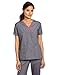 WonderWink Women's Charlie 5 Pocket Y-Neck Wrap Top, Pewter, Small