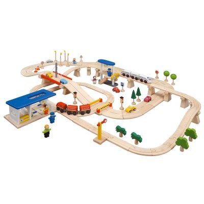 Childrens Toyshop  Toys : Plan Toys - Road and Rail Set 110