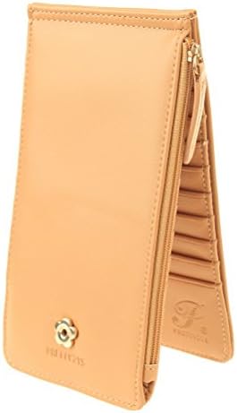 EUBags Womens Wallets Bifold Multi Card holder Case Thin Long Wallet for Women with Zipper Pocket Apricot