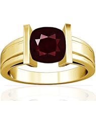18K Yellow Gold Cushion Cut Ruby Solitaire Ring