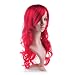 Hot Charm Lolita Animation Cosplay Red Long Wavy Full Wig with Heat Friendly Synthetic Fiber