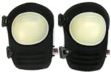 Genau Gear 3150 Round Sewn Hard-Shell Cap Knee Pads, Black/Cream