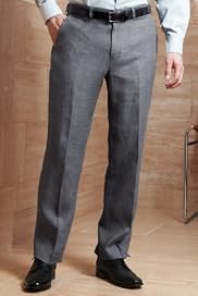 Collezione Pure Linen Flat Front Twill Trousers [T18-4553c-S]