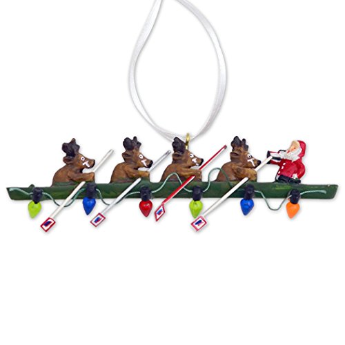 Rowing Reindeer Crew Resin Christmas Ornament by ChalkTalkSPORTS