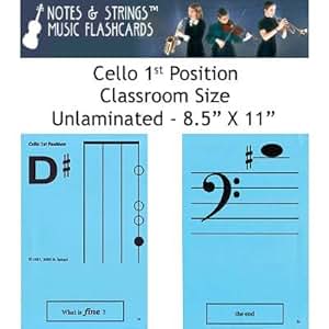 Amazon.com: Notes &amp; Strings Cello 1st Position 8.5"X11" Classroom Size ...
