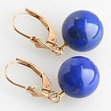14K Yellow Gold 10.8 CTW Blue Lapis Earrings - OldCities Estate Jewelry
