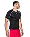 Under Armour Mens HeatGear ArmourVent Shortsleeve Compression Shirt, Black/Steel, Medium