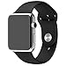 Apple Watch Band - FanTEK Soft Silicone Sport Style Replacement iWatch Strap for Apple Wrist Watch Series 1 Series 2 38mm Models S/M Size (Black)