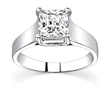 0.5 CT PRINCESS NATURAL DIAMOND SOLITAIRE RING NEW