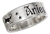 Sterling Silver Aries Zodiac Band Ring