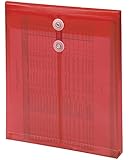 Smead Poly Envelope, 1-1/4" Expansion, String-Tie Closure, Top Load, Letter Size, Red, 5 per Pack (89547)