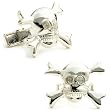 Sterling Silver Skull and Crossbones Cufflinks