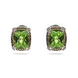 Designer Inspired Brilliant Cushion Cut Peridot CZ Earrings