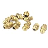 uxcell グリースニップル　メタル製ゴールドトーン 　6mm径オススレッド 10個入り