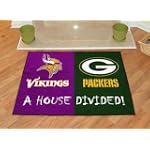 Fanmats 8462 Minnesota Vikings Green Bay Packers House Divided Rug