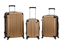 Rockland 3 PC Sonic ABS Upright Set, Gold, One Size
