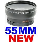 Deluxe 55mm Wide Angle Lens 0.45X Professional w/ Lens Bag