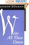 Write All These Down: Essays on Music