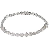 Sparkling CZ Tennis Bracelet with Vintage Style Edging