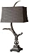 Uttermost 34-Inch Tall Stag Horn Table Lamp with Dark Shade