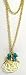 Tiny Shorts - 18K Gold Plated 17" Link Chain with Turquoise Beads and Open Flower Crafted by Creative Brazil