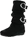 Lucky Top Girls Bank-21K Slouch Double Buckle Suede Boots With Zipper