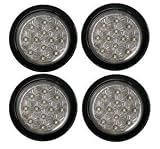 4 LED Trailer Lights Clear Red Stp Tail Turn Light Kits