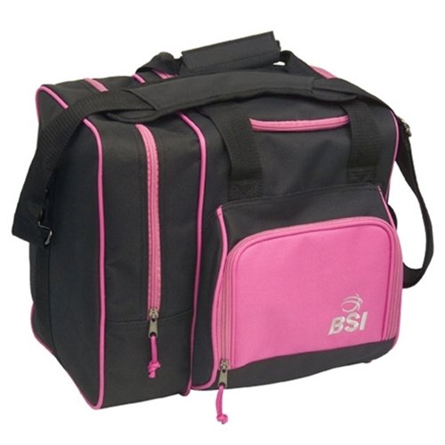 BSI Deluxe Single Ball Bowling Bag- Black/Pink ()