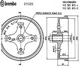 Brembo 21020 Rear Brake Drum