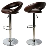 2 x Barhocker Mond drehbar und höhenverstellbar in Braun