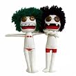 Zombie Cloth Rag Doll Pair in Red Swimsuits