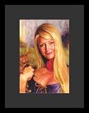 Paris Hilton (Holding Dog) TV Framed & Matted Poster Print - 16