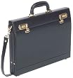 Bugatti Black Leather Slim Attache Case 2 1/2 "