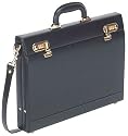 Bugatti Black Leather Slim Attache Case 2 1/2 "