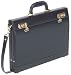 Bugatti Black Leather Slim Attache Case 2 1/2 "