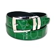 Croc EMERALD GREEN Bonded Leather Belt Silver-Tone Buckle Regular