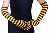 Purple and Gold Striped Acrylic Arm Warmers by Red Carpet Studios