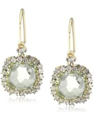 Kalan by Suzanne Kalan Green Envy Topaz Cushion Cut Wire Drop Earrings