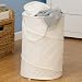 Household Essentials 2024 Pop Up Canvas Clothing Hamper, Zippered Top, Natural Color