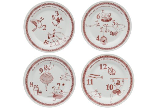 Best Price Now Designs 12 Days of Christmas Porcelain Plates, Set of 4