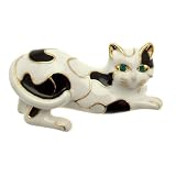 Acosta - White & Black Enamel - Cat Brooch