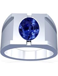 Platinum Oval Cut Blue Sapphire Solitaire Ring