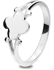 Girls CLover Children Signet Plain Silver Rings Size H 4 35304H
