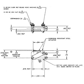 Micro Switch JV-1 Auxiliary Actuator for V3 Switch Leaf Type by Micro